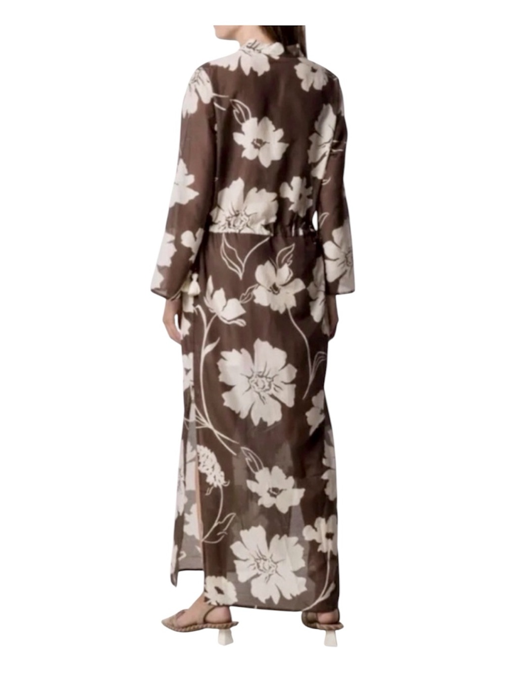 NWT Tory Burch Daisy Caftan in 🟤 ⚪️ Size Large - Picture 3 of 6